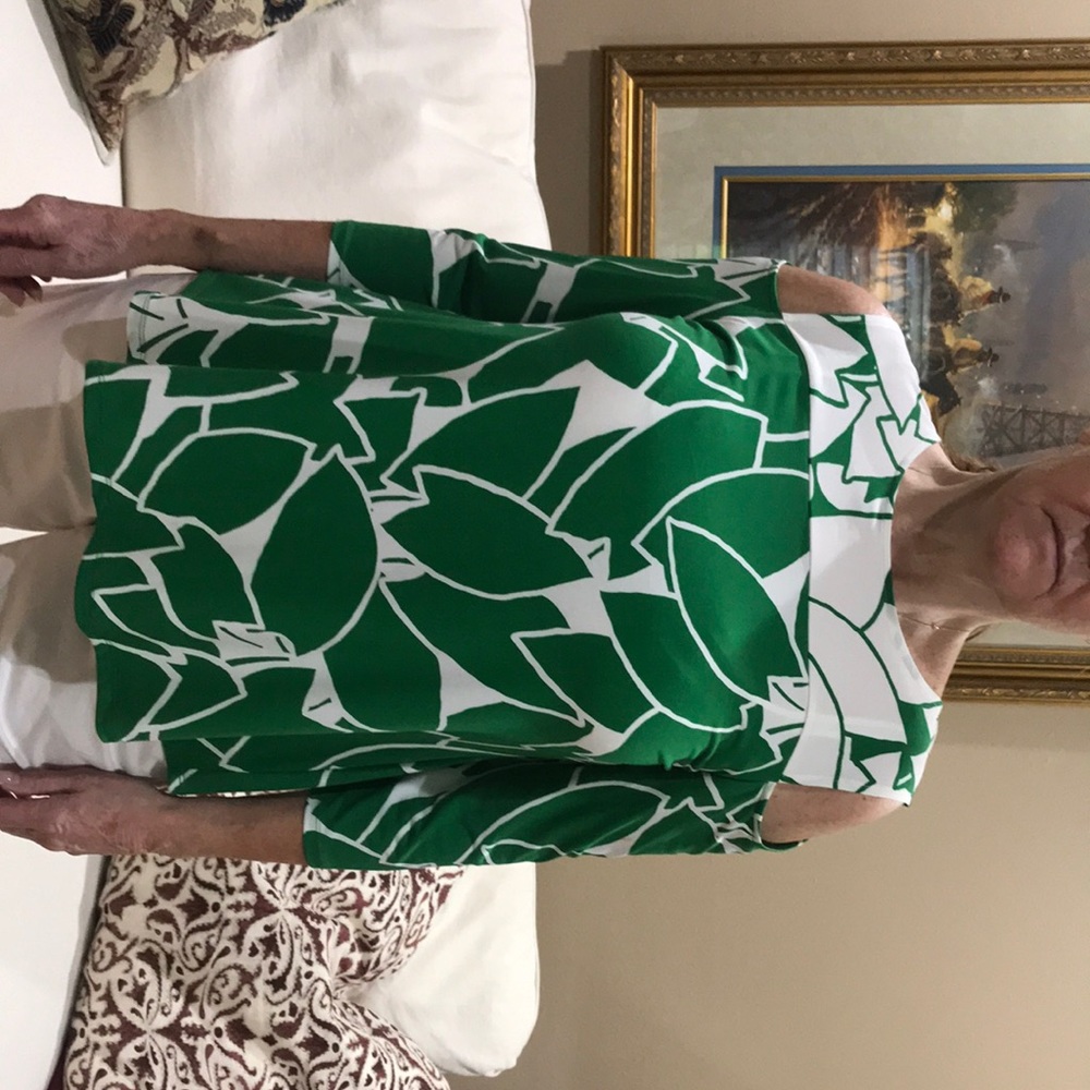 Petite Large Alfani Green and White